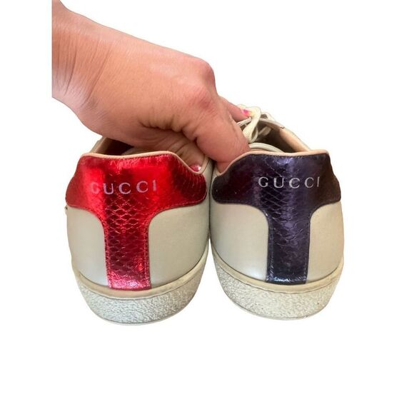 Gucci leather ace flame sneakers size 8 Euro 42 Us 8.5/9 - Picture 3 of 10
